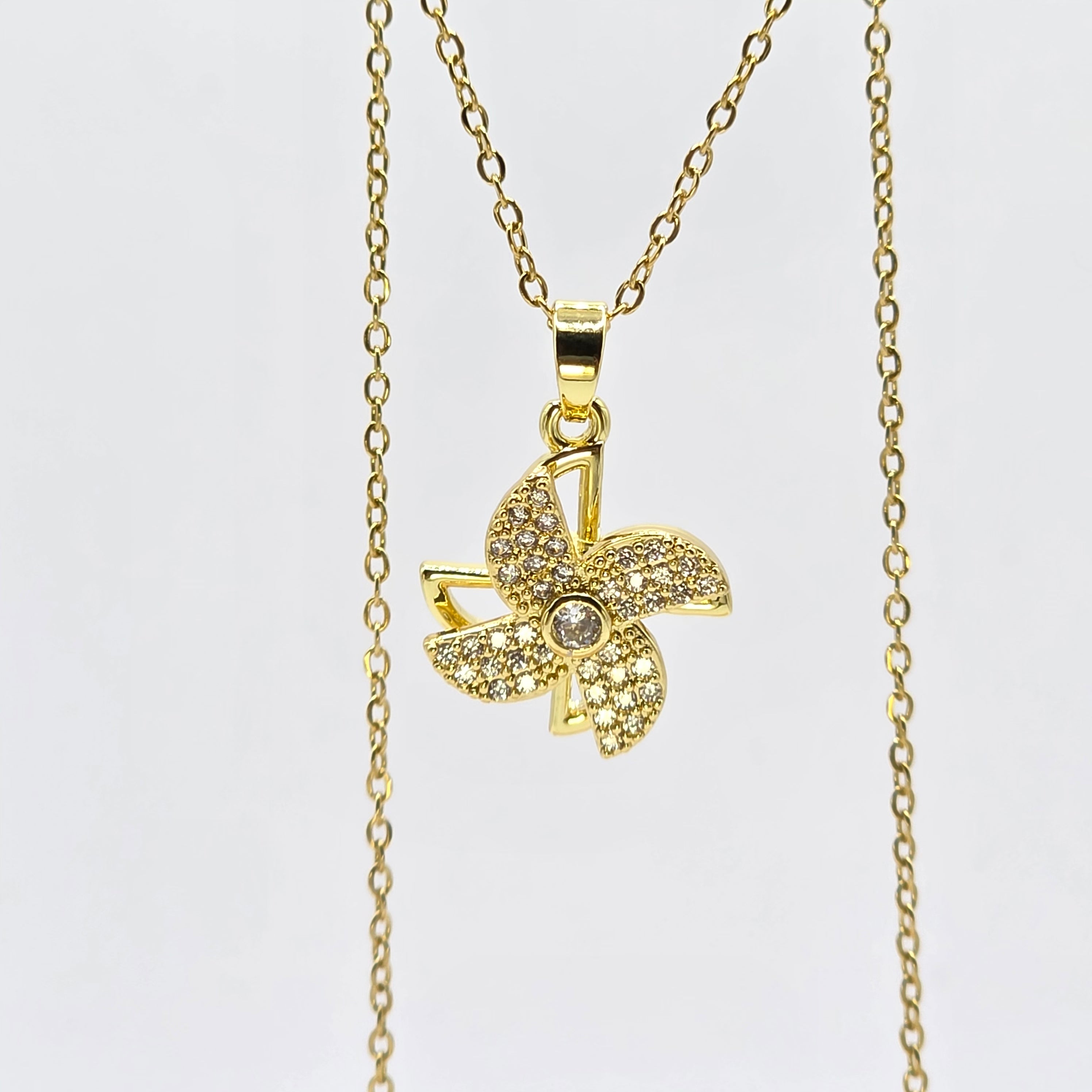 Revolving Pinwheel Necklace