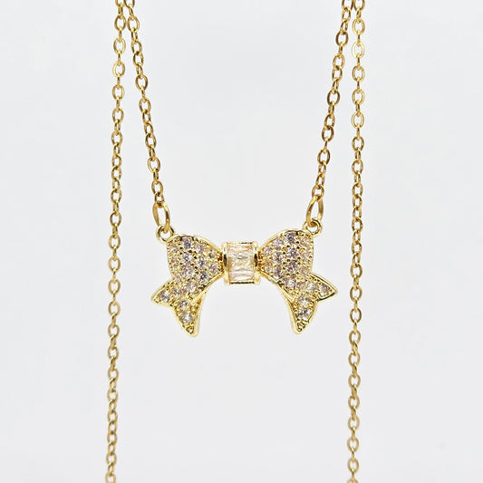 Bow Diamond Necklace