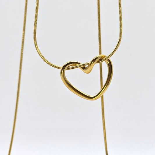 Bow Heart Necklace